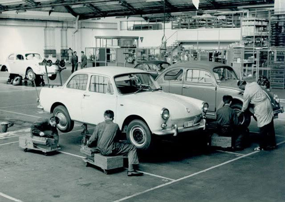 Audi Brussels plant history noting its 1948 opening, early Studebaker assembly and later Volkswagen Beetle production