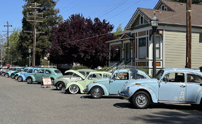 Air-cooled VW show coverage and photo galleries featuring vintage Beetles, Buses, Type 3s, Ghias, and Things at enthusiast events.